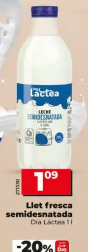 Dia DIA LÁCTEA Llet fresca semidesnatada oferta
