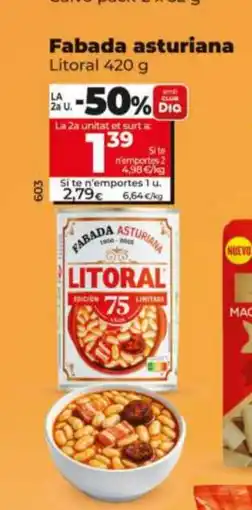 Dia LITORAL Fabada asturiana oferta