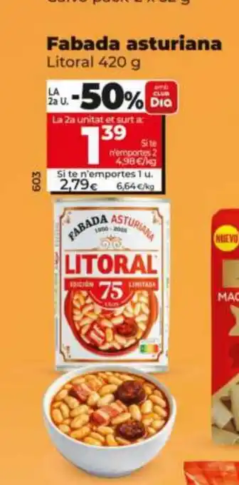 Dia LITORAL Fabada asturiana oferta