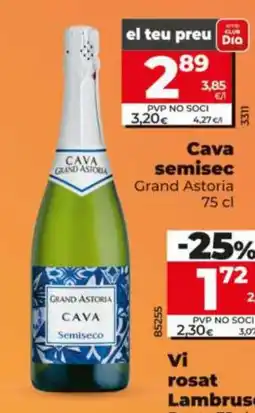 Dia GRAND ASTORIA Cava semisec oferta