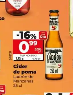 Dia LADRÓN DE MANZANAS Cider de poma oferta