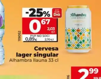 Dia ALHAMBRA Cervesa lager singular oferta
