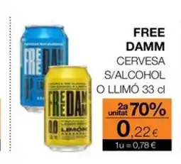 Plusfresc FREE DAMM Cervesa s/alcohol o llimó oferta