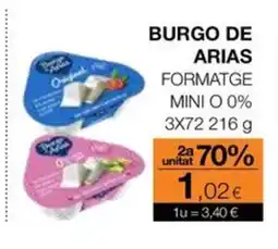 Plusfresc BURGO DE ARIAS Formatge mini o 0% oferta