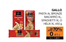 Plusfresc GALLO Pasta al bronze macarró xl, spaghetti xl o hèlix xl oferta