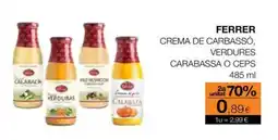 Plusfresc FERRER Crema de carbassó, verdures carabassa o ceps oferta