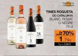 Plusfresc TINES ROQUETA Do catalunya blanc, rosat o negre oferta