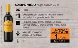 Plusfresc CAMPO VIEJO negre criança oferta
