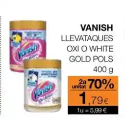 Plusfresc VANISH Llevataques oxi o white gold pols oferta