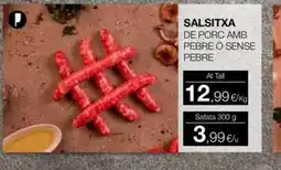 Plusfresc Salsitxa de porc amb pebre o sense pebre oferta
