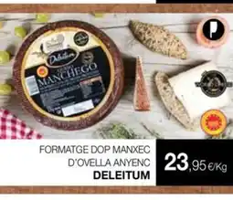 Plusfresc DELEITUM Formatge dop manxec d'ovella anyenc oferta