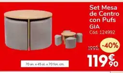 Conforama GIA Set Mesa de Centro con Pufs oferta