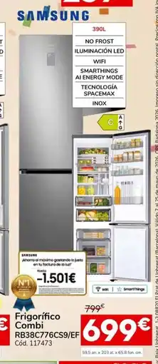 Conforama SAMSUNG Frigorífico Combi RB38C776CS9/EF oferta