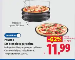 Lidl ZENKER Set de moldes para pizza oferta