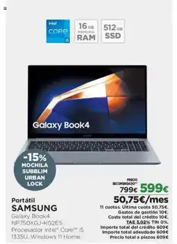 El Corte Inglés SAMSUNG Portátil oferta