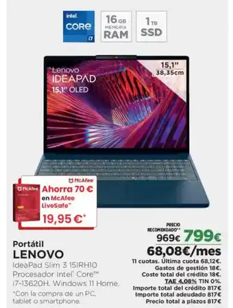 El Corte Inglés LENOVO Portátil oferta