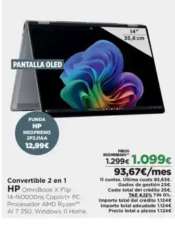 El Corte Inglés HP Convertible 2 en 1 oferta