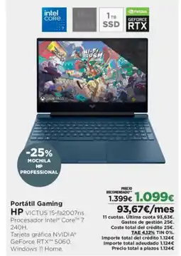 El Corte Inglés HP Portátil Gaming oferta