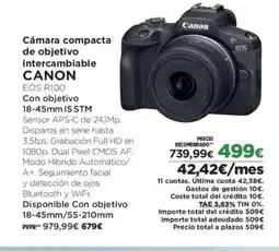 El Corte Inglés CANON Cámara compacta de objetivo intercambiable oferta