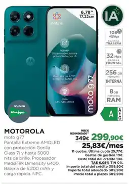 El Corte Inglés MOTOROLA moto g77 oferta