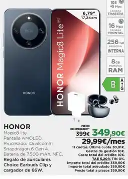 El Corte Inglés HONOR Magic8 Lite oferta