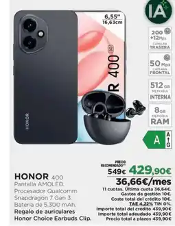 El Corte Inglés HONOR oferta