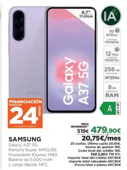 El Corte Inglés SAMSUNG Galaxy A37 5G oferta