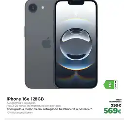 El Corte Inglés iPhone 16e 128GB oferta