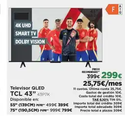 El Corte Inglés TCL 43" Televisor QLED oferta
