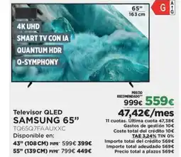 El Corte Inglés SAMSUNG 65" Televisor QLED oferta