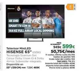 El Corte Inglés HISENSE 65" Televisor MiniLED oferta