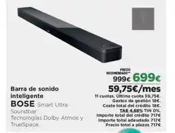 El Corte Inglés BOSE Barra de sonido inteligente oferta