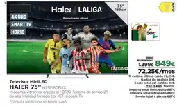 El Corte Inglés HAIER 75" Televisor MiniLED oferta