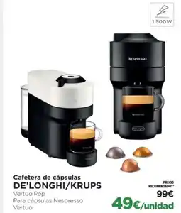 El Corte Inglés DE'LONGHI/KRUPS Cafetera de cápsulas oferta