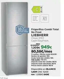El Corte Inglés LIEBHERR Frigorífico Combi Total No Frost oferta