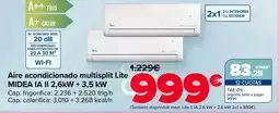 Carrefour MIDEA Aire acondicionado multisplit IA II 2,6kW + 3,5 kW oferta