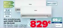 Carrefour HAIER Aire acondicionado split TIDE-RE 25+35/2U40 oferta