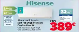 Carrefour HISENSE Aire acondicionado split Premium Confort Plus 9K oferta