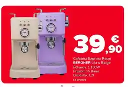 Supeco BERGNER Cafetera Express Retro Lila o Beige oferta