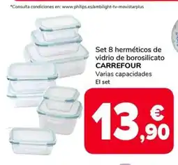 Supeco CARREFOUR Set 8 herméticos de vidrio de borosilicato oferta