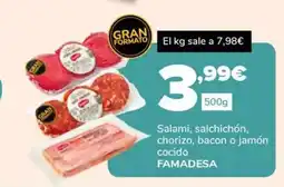 Supeco FAMADESA Salami, salchichón, chorizo, bacon o jamón cocido oferta