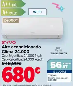 Carrefour EVVO Aire acondicionado Clima 24.000 oferta