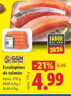 Lidl Escalopenes de salmon oferta