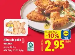 Lidl Alitas de pollo enteras oferta