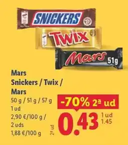 Lidl Mars - snickers/twix oferta