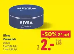Lidl Nivea - crema lata oferta