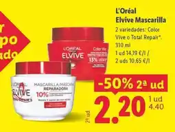 Lidl L'oréal - elvive mascarilla oferta