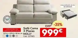 Conforama Sofa cama 3 plazas molly oferta
