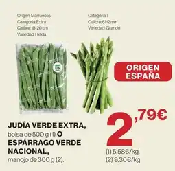 Hipercor Origen - judia verde extra, o esparrago verde nacional oferta
