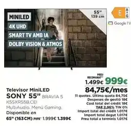 El Corte Inglés Sony - televisor miniled oferta